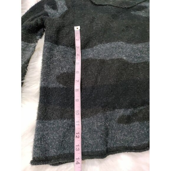 Townsen Camouflage Long Sleeve Scoop Neck Mohair Blend Sweater Green Women's S - Picture 6 of 7
